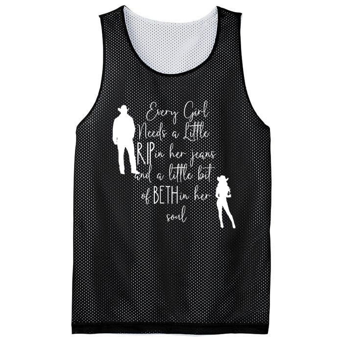 Every Girl Needs A Little Rip In Her Jeans And A Little Bit Of Beth In Her Soul Mesh Reversible Basketball Jersey Tank