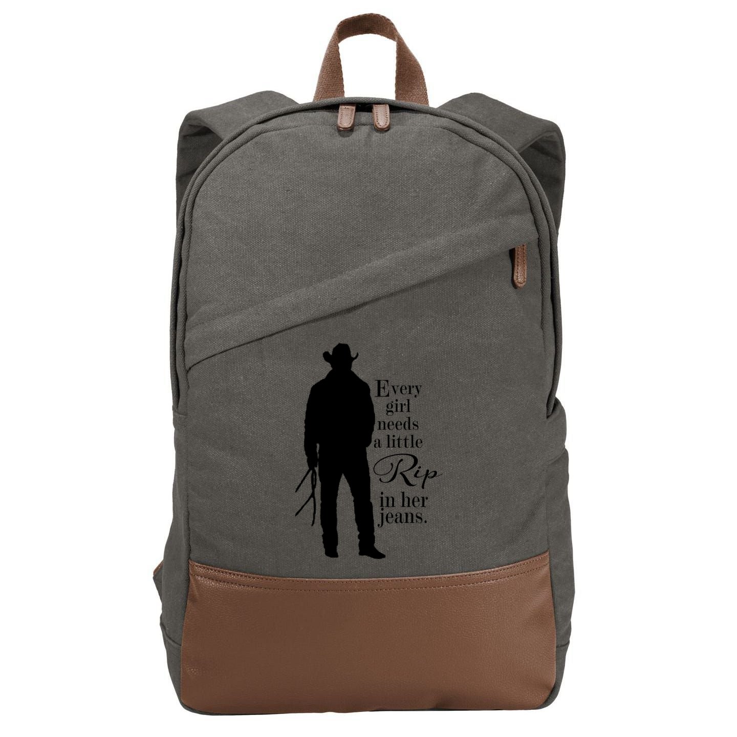 Every Girl Needs A Little Rip In Her Jeans Cotton Canvas Backpack
