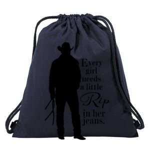 Every Girl Needs A Little Rip In Her Jeans Drawstring Bag