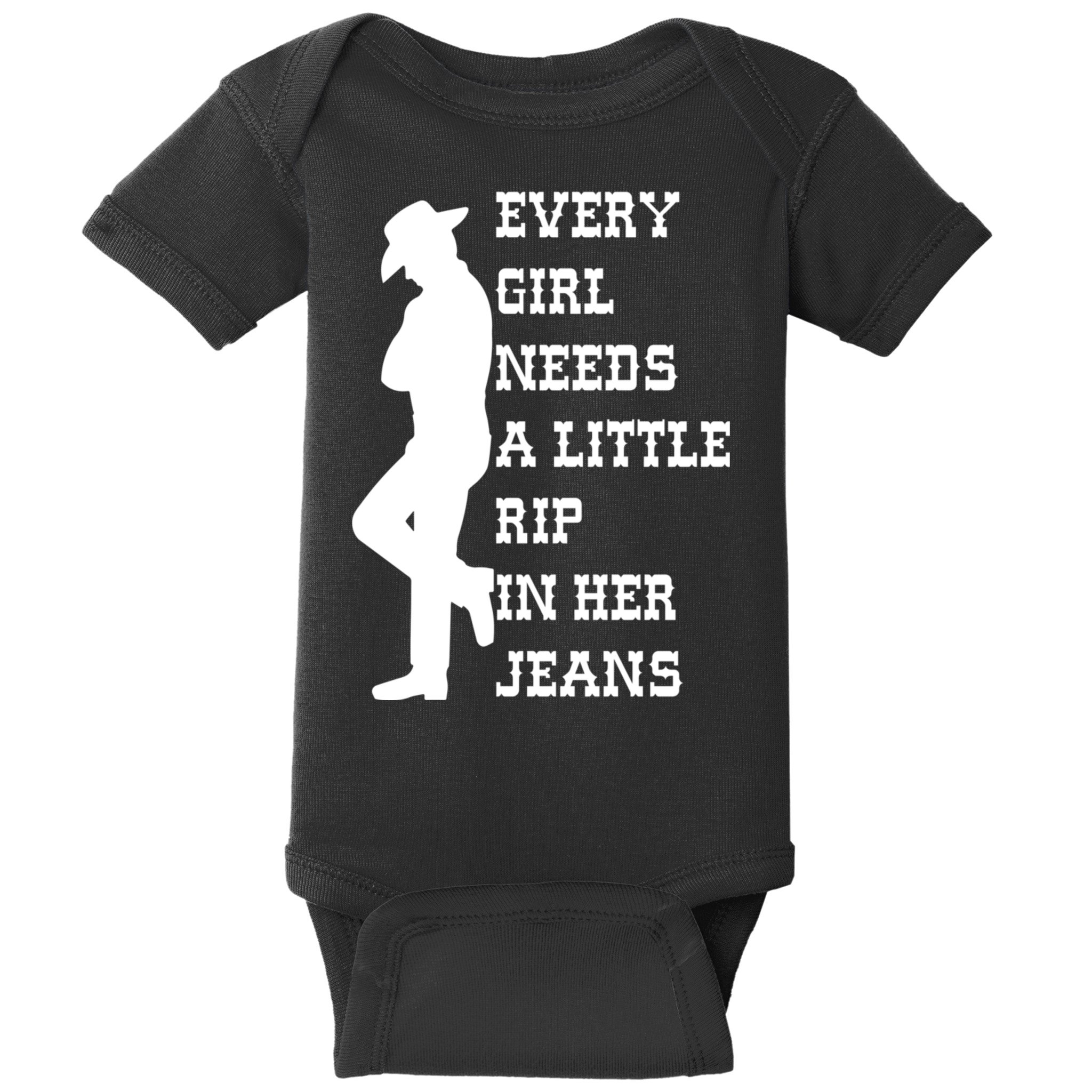Every Girl Needs A Little Rip In Her Jeans Baby Bodysuit