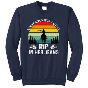 Every Girl Needs A Little Rip In Her Jeans Funny Quotes Sweatshirt