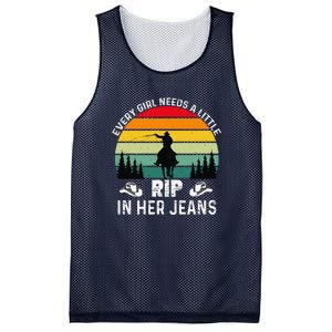 Every Girl Needs A Little Rip In Her Jeans Funny Quotes Mesh Reversible Basketball Jersey Tank