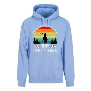 Every Girl Needs A Little Rip In Her Jeans Funny Quotes Unisex Surf Hoodie