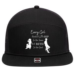 Every Girl Needs A Little Rip In Her Jeans And Beth In Her Soul 7 Panel Mesh Trucker Snapback Hat