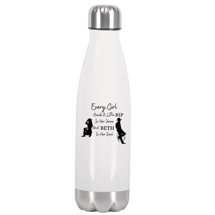 Every Girl Needs A Little Rip In Her Jeans And Beth In Her Soul Stainless Steel Insulated Water Bottle