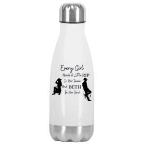 Every Girl Needs A Little Rip In Her Jeans And Beth In Her Soul Stainless Steel Insulated Water Bottle