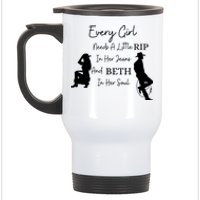 Every Girl Needs A Little Rip In Her Jeans And Beth In Her Soul Stainless Steel Travel Mug