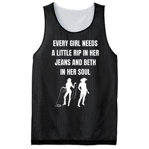 Every Girl Needs A Little Rip In Her Jeans And Beth In Her Soul Mesh Reversible Basketball Jersey Tank