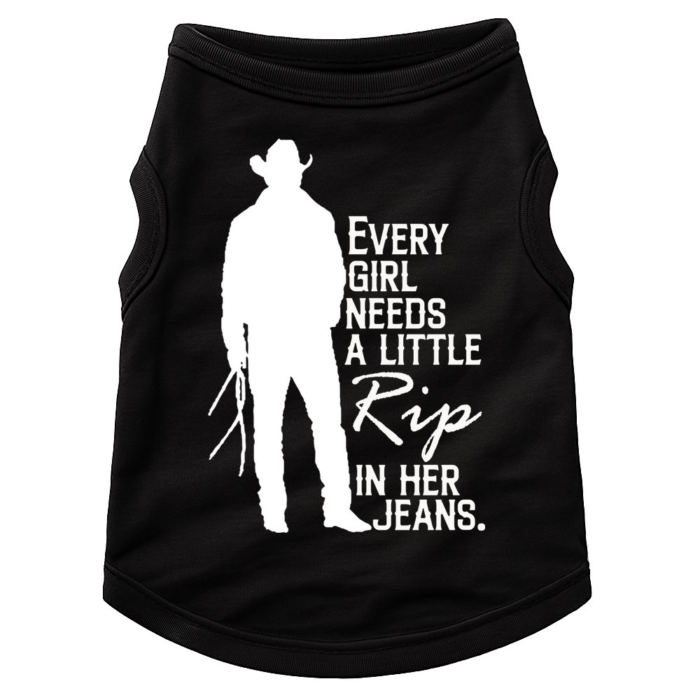 Every Girl Needs A Little RIP In Her Jeans Funny Cowboy Doggie Tank