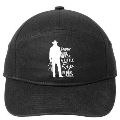 Every Girl Needs A Little RIP In Her Jeans Funny Cowboy 7-Panel Snapback Hat