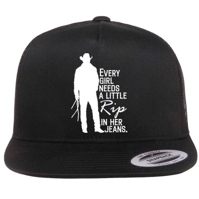 Every Girl Needs A Little RIP In Her Jeans Funny Cowboy Flatbill Hat