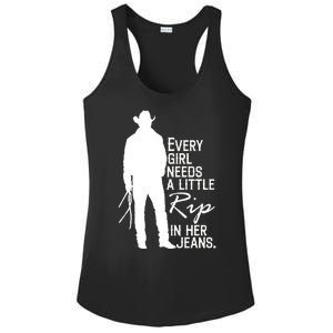 Every Girl Needs A Little RIP In Her Jeans Funny Cowboy Ladies PosiCharge Competitor Racerback Tank