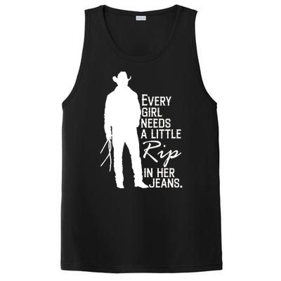 Every Girl Needs A Little RIP In Her Jeans Funny Cowboy PosiCharge Competitor Tank