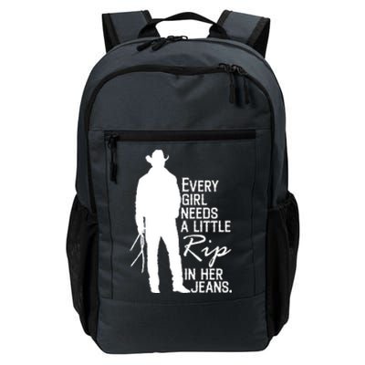 Every Girl Needs A Little RIP In Her Jeans Funny Cowboy Daily Commute Backpack