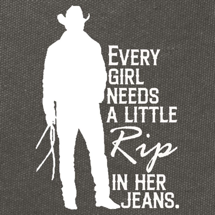 Every Girl Needs A Little RIP In Her Jeans Funny Cowboy Cotton Canvas Backpack