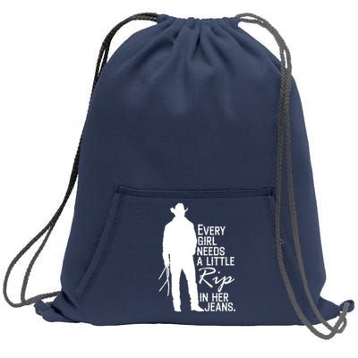 Every Girl Needs A Little RIP In Her Jeans Funny Cowboy Sweatshirt Cinch Pack Bag