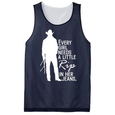 Every Girl Needs A Little RIP In Her Jeans Funny Cowboy Mesh Reversible Basketball Jersey Tank