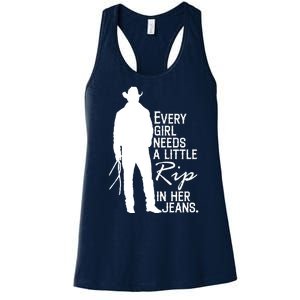 Every Girl Needs A Little RIP In Her Jeans Funny Cowboy Women's Racerback Tank