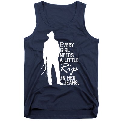 Every Girl Needs A Little RIP In Her Jeans Funny Cowboy Tank Top