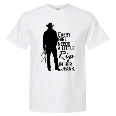 Every Girl Needs A Little RIP In Her Jeans Funny Cowboy Garment-Dyed Heavyweight T-Shirt