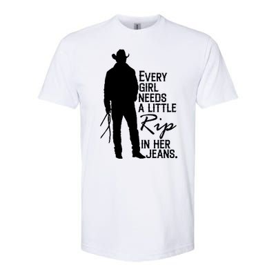 Every Girl Needs A Little RIP In Her Jeans Funny Cowboy Softstyle® CVC T-Shirt