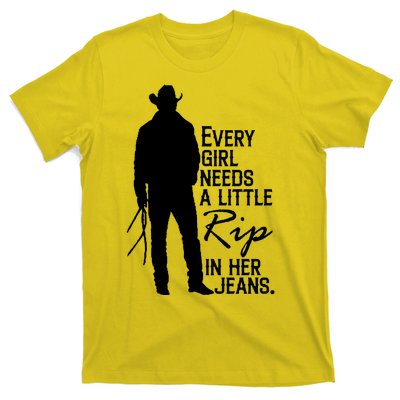 Every Girl Needs A Little RIP In Her Jeans Funny Cowboy T-Shirt