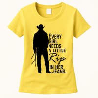 Every Girl Needs A Little RIP In Her Jeans Funny Cowboy Womens T-Shirt