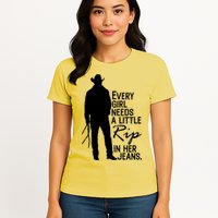 Every Girl Needs A Little RIP In Her Jeans Funny Cowboy Womens T-Shirt