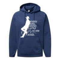 Every Girl Needs A Little Rip In Her Jeans Meme Every Girl Needs A Little Performance Fleece Hoodie