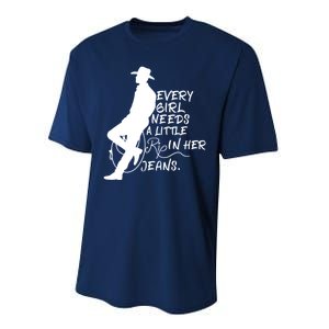 Every Girl Needs A Little Rip In Her Jeans Meme Every Girl Needs A Little Performance Sprint T-Shirt