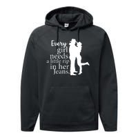 Every Girl Needs A Little Rip In Her Jeans Performance Fleece Hoodie