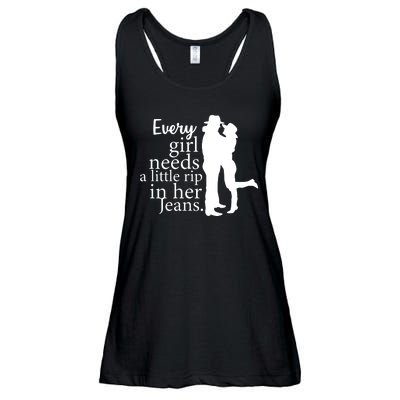 Every Girl Needs A Little Rip In Her Jeans Ladies Essential Flowy Tank