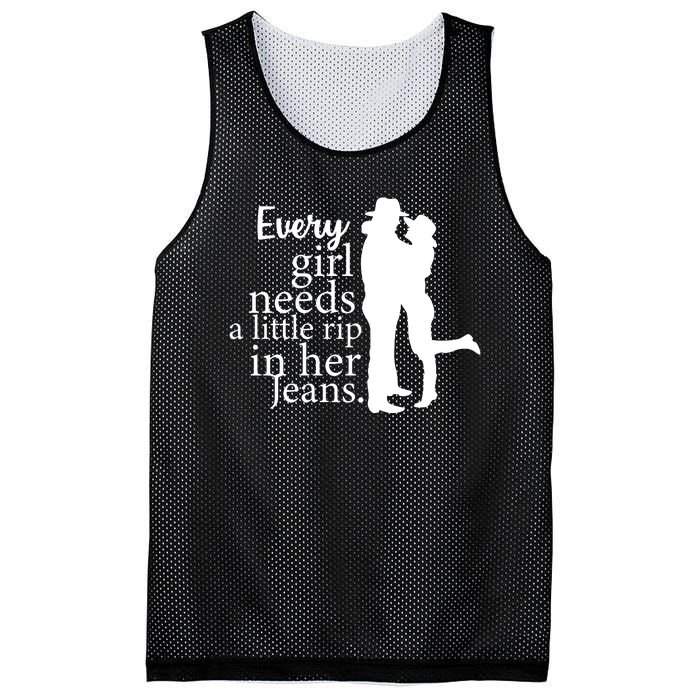 Every Girl Needs A Little Rip In Her Jeans Mesh Reversible Basketball Jersey Tank