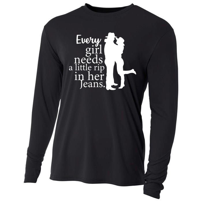 Every Girl Needs A Little Rip In Her Jeans Cooling Performance Long Sleeve Crew