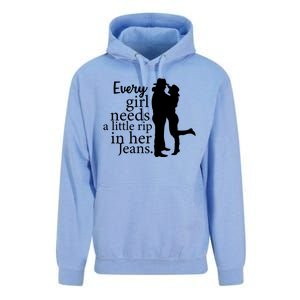 Every Girl Needs A Little Rip In Her Jeans Unisex Surf Hoodie