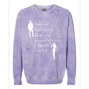 Every Girl Needs A Little Rip In Her Jeans And Beth In Her Soul Colorblast Crewneck Sweatshirt