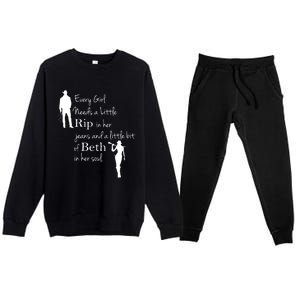 Every Girl Needs A Little Rip In Her Jeans And Beth In Her Soul Premium Crewneck Sweatsuit Set