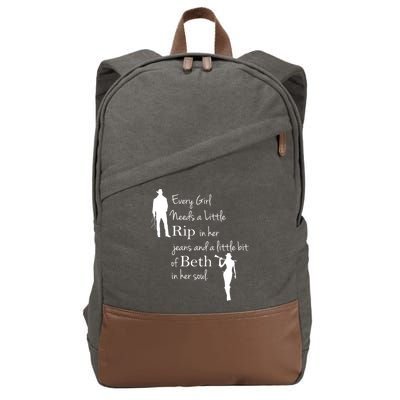 Every Girl Needs A Little Rip In Her Jeans And Beth In Her Soul Cotton Canvas Backpack