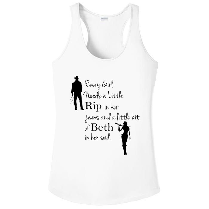 Every Girl Needs A Little Rip In Her Jeans And Beth In Her Soul Ladies PosiCharge Competitor Racerback Tank