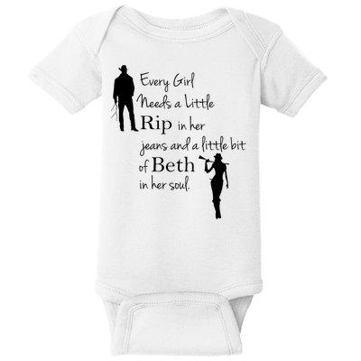 Every Girl Needs A Little Rip In Her Jeans And Beth In Her Soul Baby Bodysuit