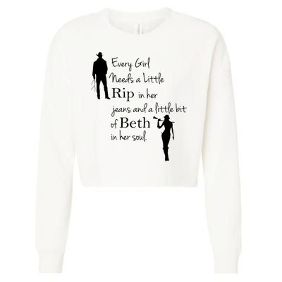 Every Girl Needs A Little Rip In Her Jeans And Beth In Her Soul Cropped Pullover Crew