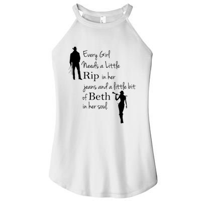 Every Girl Needs A Little Rip In Her Jeans And Beth In Her Soul Women’s Perfect Tri Rocker Tank