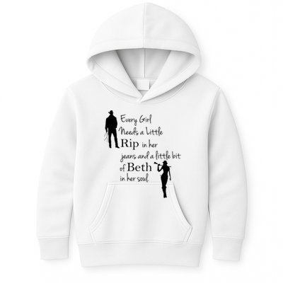 Every Girl Needs A Little Rip In Her Jeans And Beth In Her Soul Kids Hoodie