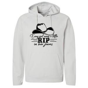 Every Girl Needs A Little Rip In Her Jeans Performance Fleece Hoodie