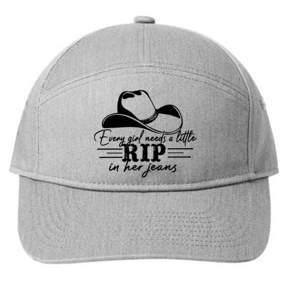 Every Girl Needs A Little Rip In Her Jeans 7-Panel Snapback Hat