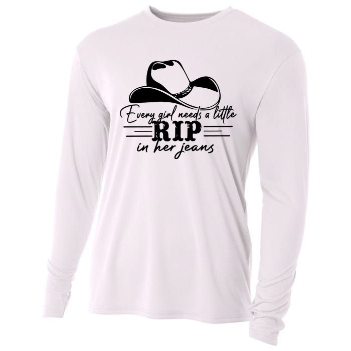 Every Girl Needs A Little Rip In Her Jeans Cooling Performance Long Sleeve Crew