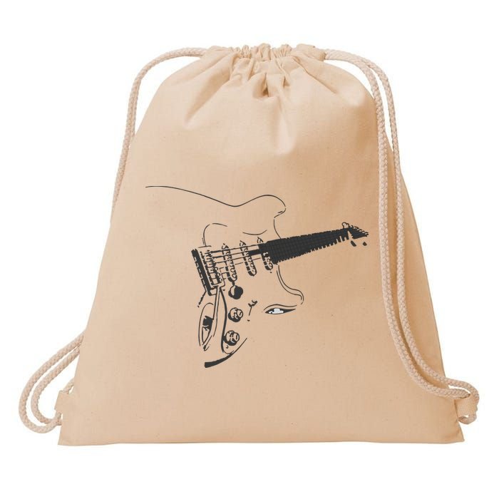 Electric Guitar Player Drawstring Bag