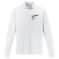 Electric Guitar Player Performance Long Sleeve Polo