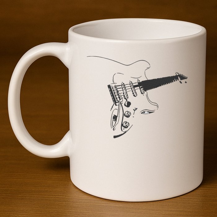 Electric Guitar Player 11oz C Handle Ceramic Mug