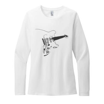 Electric Guitar Player Womens CVC Long Sleeve Shirt